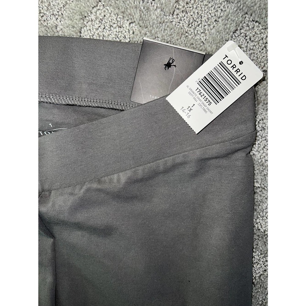 Torrid Shorts Womens 1X Biker High Rise Bermuda Gray Stretch Pull On New - Picture 6 of 9